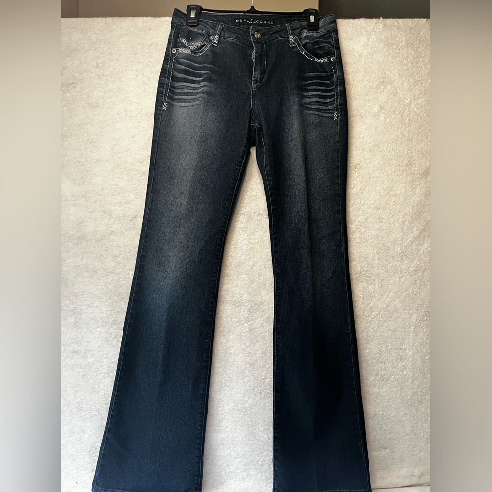 SaltWorks Mid Rise Boot Cut Embellished Jeans Size 6